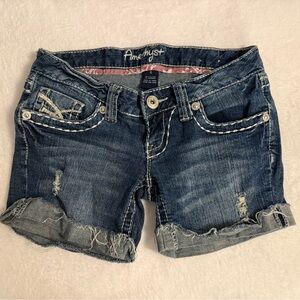 Amethyst Jeans Distressed Blue Jean Shorts Size 0